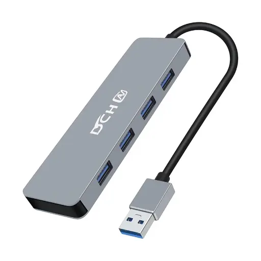 [01632] DTECH DCH-2947 USB Male to Quad USB 3.0 Female Grey HUB #DCH-2947