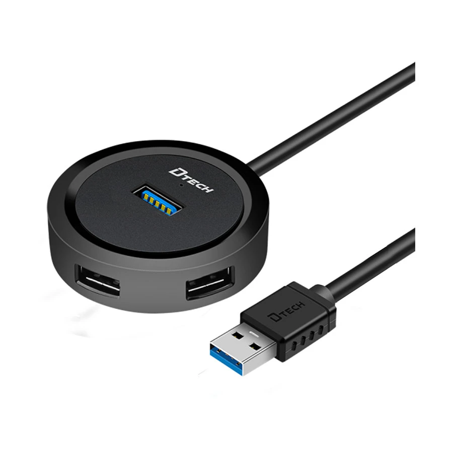 DTECH DT-3309 USB 3.0 4 Port Black Hub (1.2 Meter)