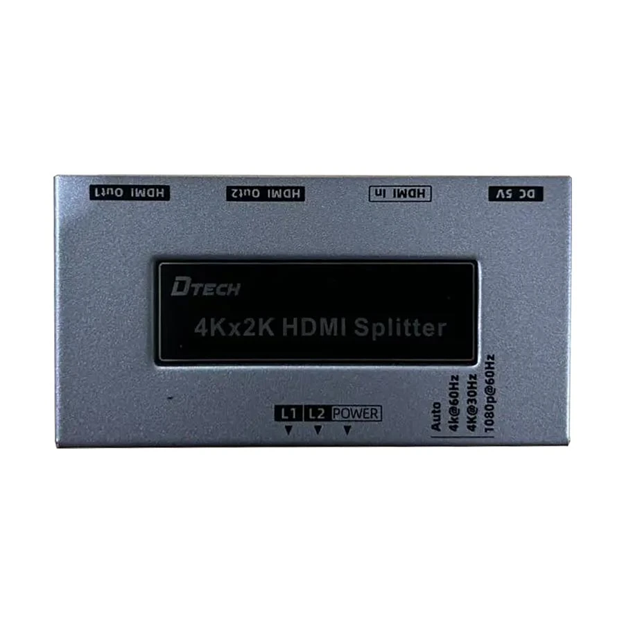 DTECH DT-7212(GS) HDMI Female to Female Gray Splitter #DT-7212(GS) (1 in 2 out)
