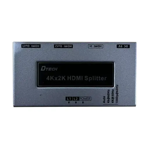 [01679] DTECH DT-7212(GS) HDMI Female to Female Gray Splitter #DT-7212(GS) (1 in 2 out)