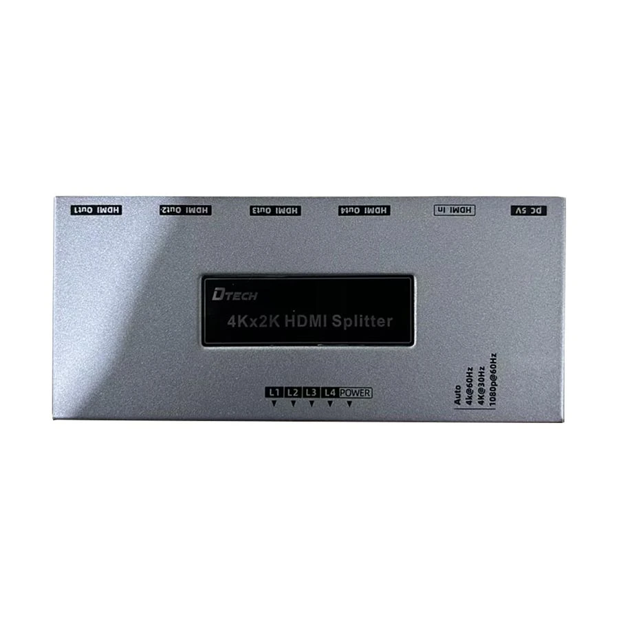 DTECH DT-7214(GS) HDMI Female to Female Gray Splitter #DT-7214(GS) (1 in 4 out)