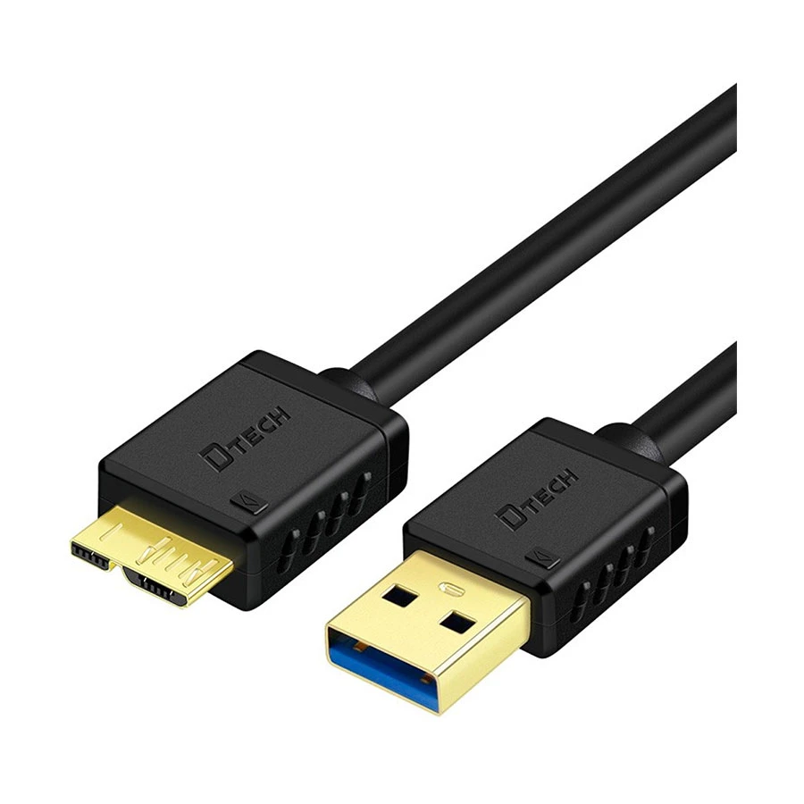 DTECH DT-CU0303 USB Male to Micro-B Male, 25 Meter, Black Portable Hard Drive Cable #DT-CU0303