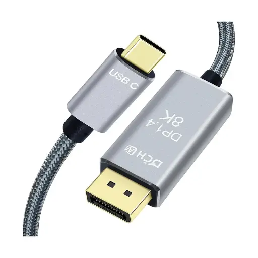 [0004972] DTECH (2917-1M) USB Type-C Male to DP Male 1 Meter Space Gray Cable #DCH-2917-1M (8K)