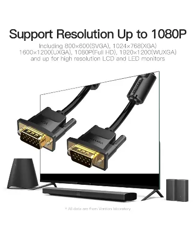 [0005038] VENTION DADBL VGA(3+9) Male To Male Cable 10M