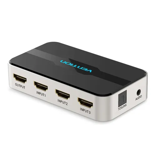 VENTION AFJH0 3-in-1 Out HDMI Switcher With Audio Separation 