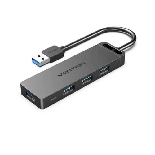 [07121] VENTION CHLBF 4-Port USB 3.0 Hub With Power Supply 1M Black