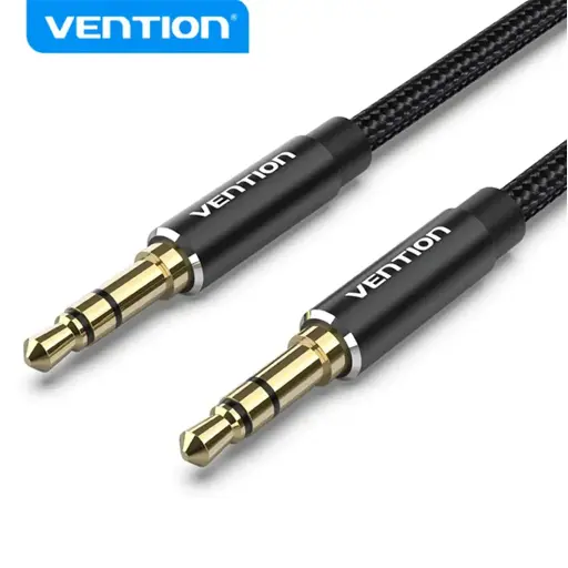 [0005110] VENTION BAWBJ Cotton Braided 3.5mm Male to Male Audio Cable 5M Black Aluminum Alloy Type