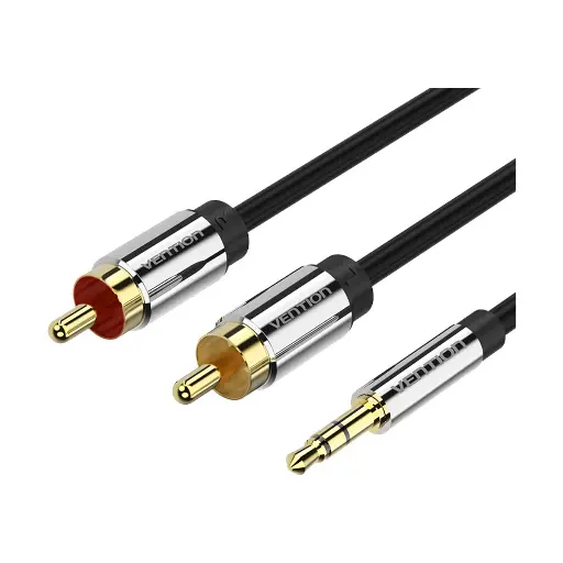[0005115] VENTION BCFBJ 3.5mm Male to 2 RCA Male, 5 Meter, Black Audio Cable #BCFBJ