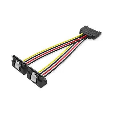 [07198] VENTION KDBBB SATA 15P to 90 Degree 2x 15P Power Splitter Cable - 0.15M