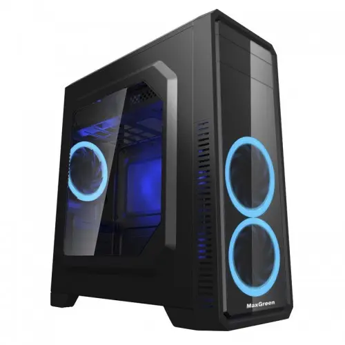 [04255] MaxGreen G561-F Blue Window ATX Casing