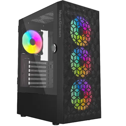 [0000331] MaxGreen 820 Mid-Tower ARGB ATX Gaming Case