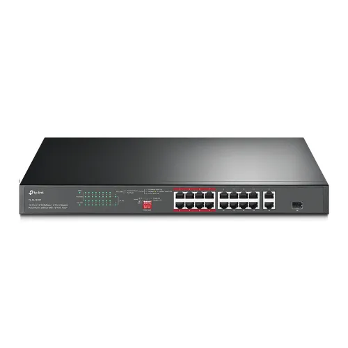 [0005659] TP-Link TL-SL1218P 16-Port 10/100 Mbps + 2-Port Gigabit Rackmount Switch with 16-Port PoE+