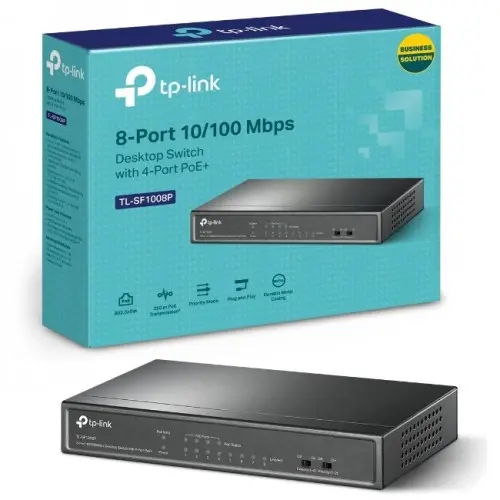 TP-Link TL-SF1008P 8 Port 10/100Mbps Desktop Switch with 4-Port PoE