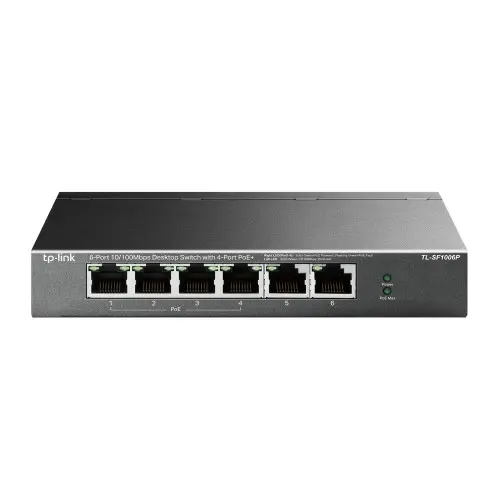 [0005663] TP-Link TL-SF1006P 6-Port 10/100Mbps Desktop PoE Switch with 4-Port PoE+