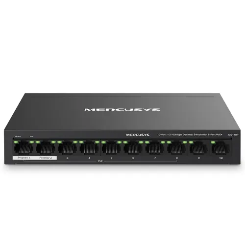 [04335] Mercusys MS110P 10-Port 10/100Mbps PoE Desktop Switch