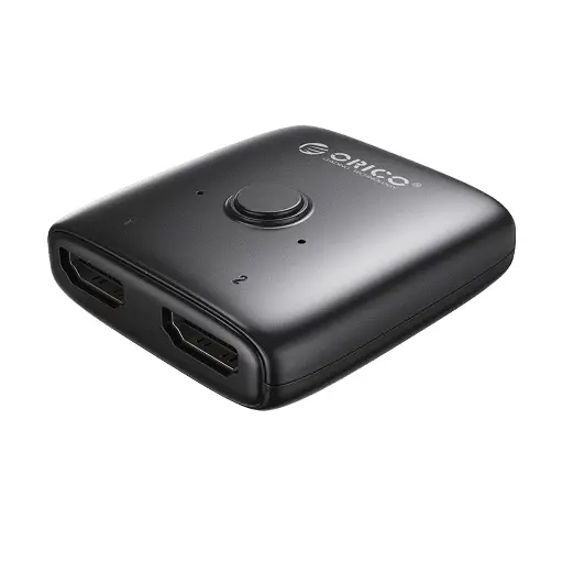 [0005964] ORICO HDMI Female to Female Black Splitter bi-directional 4K@60Hz With Switch # 2 in 1 out, HS2-A1-BK-EP
