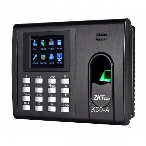 [07541] ZKTeco K50A Fingerprint Time Attendance & Access Control Terminal with Adapter
