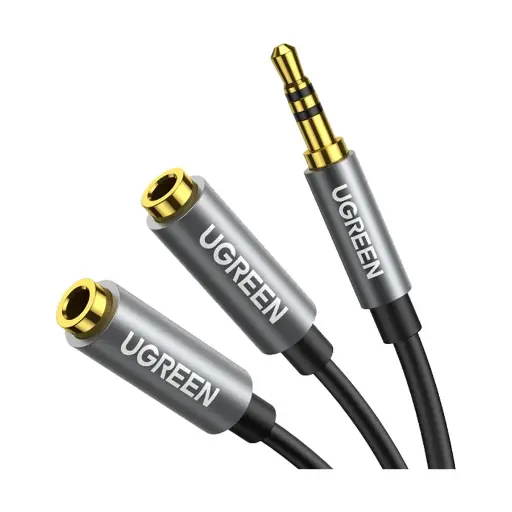 [06271] UGREEN 10532 3.5mm Male to Dual 3.5mm Female, 0.2 Meter, Black Stereo Splitter Cable #10532