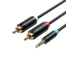 [07017] VENTION 5M 3.5MM MALE TO 2 RCA MALEBLACK AUDIO CABLE (BCLBJ) 