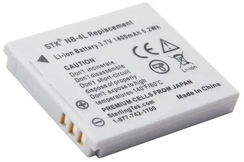 [0006486] Canon NB-4L Lithium Ion Digital Camera Battery