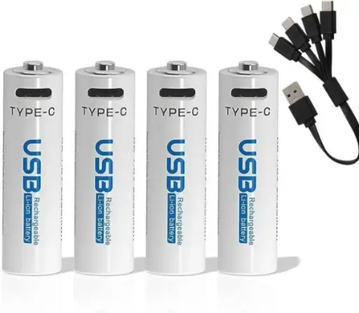 [00858] AiVR USB Rechargeable Batteries 4pc – AAA – 900mWh