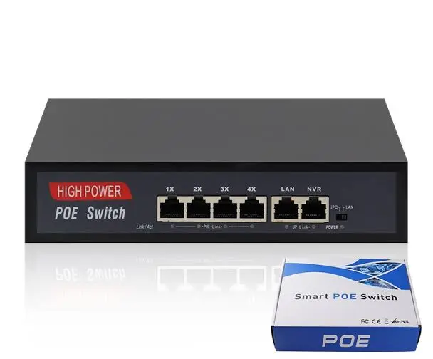 PC POWER SMART PoE SWITCH 4 PORT GIGA (1X UPLINK, 1 SFP PORT)#CX-4+1+1SFP