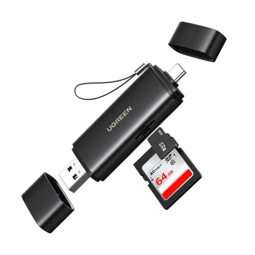 Ugreen CM803 (65024) USB & USB Type-C Male to SD/TF Black Card Reader