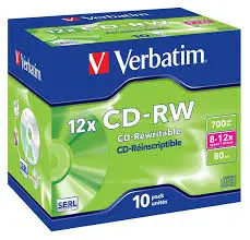 [07244] VERBATEM CD-RW 700MB slim CASE 