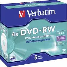 [0006620] VERBATEM DVD-RW 4.7GB JEWEL CASE 4X#43285