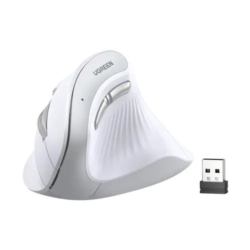 UGREEN MU008 (45759) Wireless (Dual Mode) White Silent Vertical Mouse 