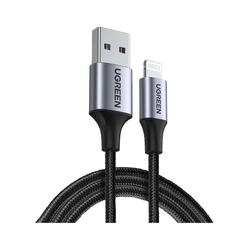 [0014221] UGREEN US199 (60156) USB Male to Lightning Male, 1 Meter, Black Charging & Data Cable #60156 