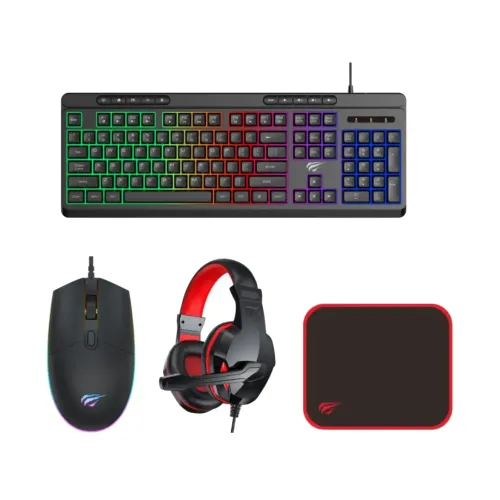 HAVIT KB907CM 4-in-1 Gaming Wired Keyboard, Mouse, Headphone, Mouse pad Combo 