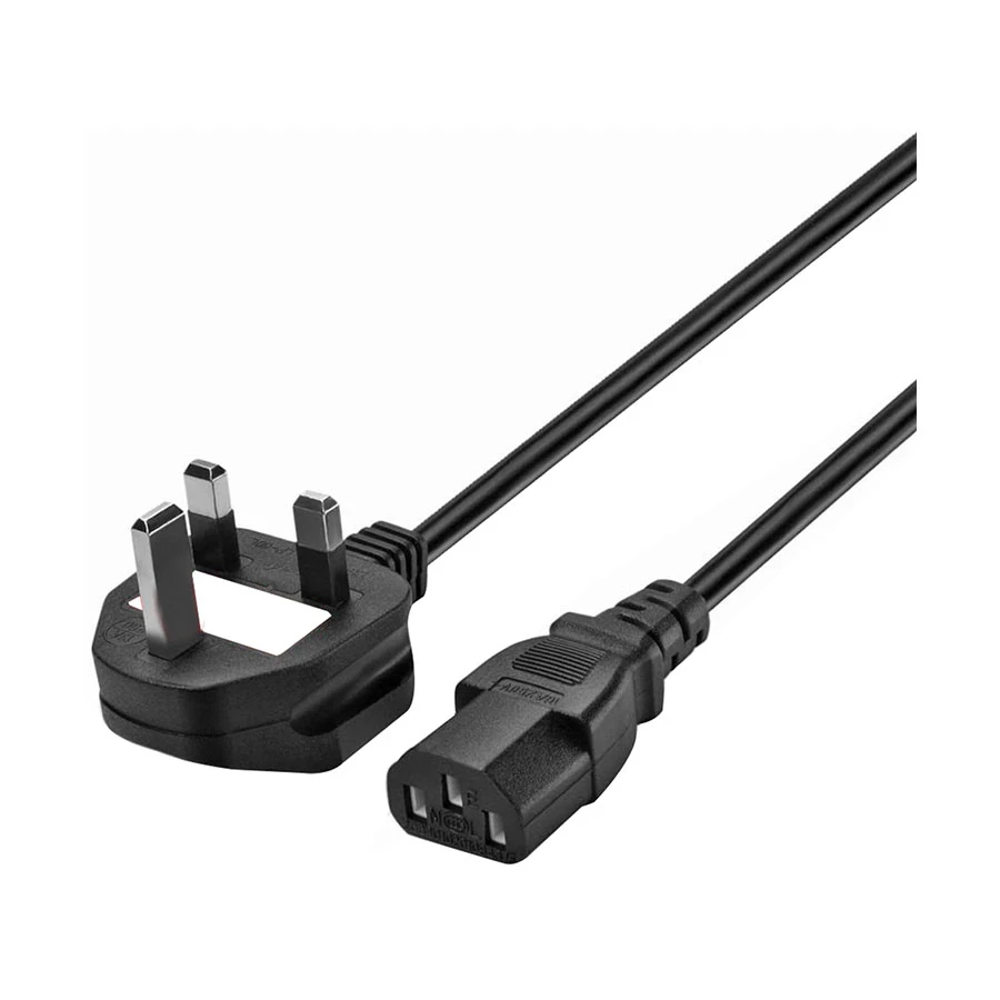 Xtreme 3-Pin 1.5 Meter Black Desktop Power Cable (White Fuse) 