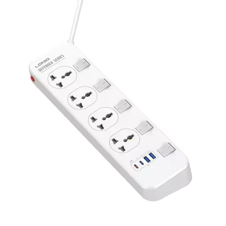 LDNIO SC4408C Extension Power Socket 4AC 4USB Power Strip