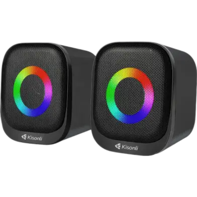 Kisonli X33 Mini Wired 2.0 Rgb Lighting Gaming Speakers With Usb