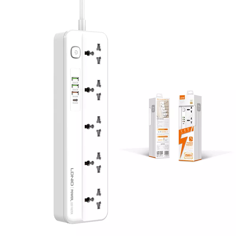 LDNIO SC5415 5 AC Universal Outlets 4 USB Socket Power Strip