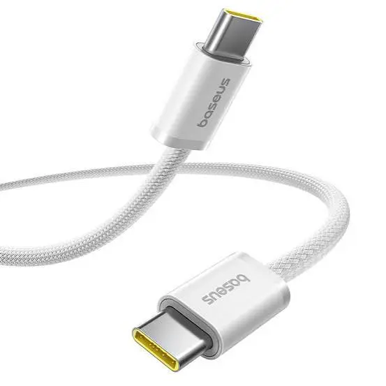 Baseus Gb4943.1 Dynamic 4 Series Type-C to Type-C Cable - 100W PD Fast Charging & 480Mbps Data Transfer Cable iPhone 16 and iPhone 15, Nylon Braided 1M - White #P10381400211-00