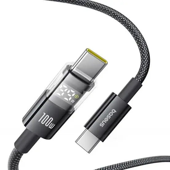 Baseus Display 2 Type-C to Type-C 100W Cable For Iphone 15 16 Samsung S25 S24 Pixel Macbook 1m P10382702121-00