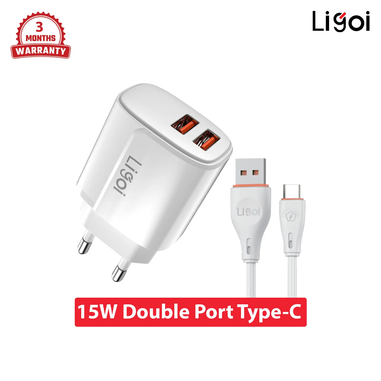 LIGOI LE15D 15W FAST CHARGER WITH CABLE