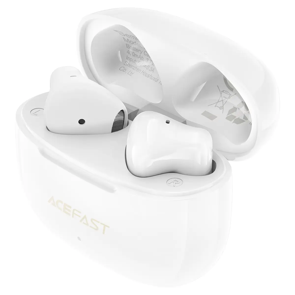Acefast W11 (AI NC+Gaming Mode) Semi in Ear Bluetooth Earbuds white
