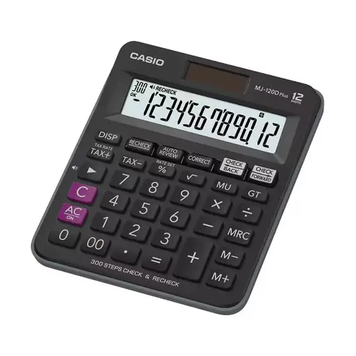 [01376] Casio MJ-120D Plus-BK Check & Recheck Mini Desk Type Desktop Calculator #CB149
