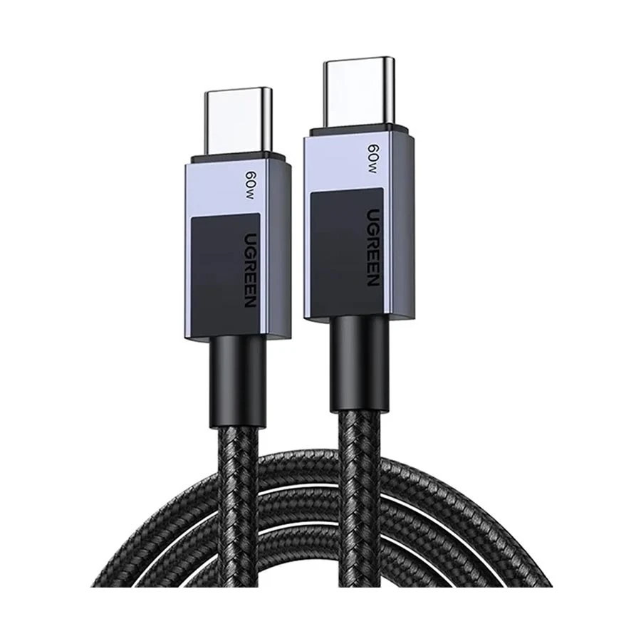 UGREEN L524 (55765) USB Type-C Male to Male, 1 Meter, Space Gray Charging & Data Cable #55765 (60W) 