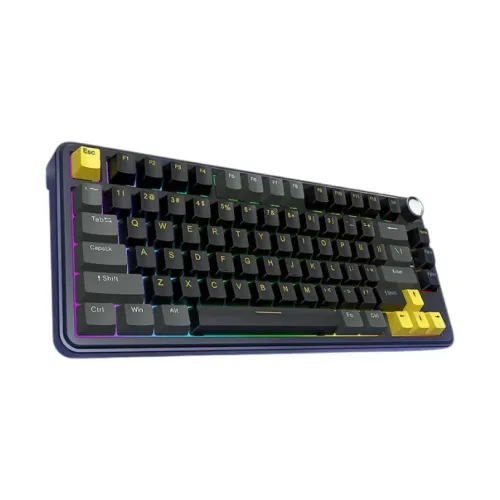 T-WOLF T40 Tri-Mode Custom Mechanical RGB Backlit Keyboard With Knob 