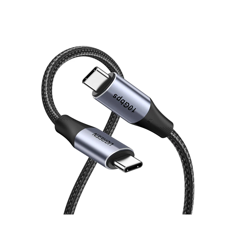 UGREEN US355 (80150) USB Type-C Gen2 Male to Male, 1 Meter, Black Charging & Data Cable #80150