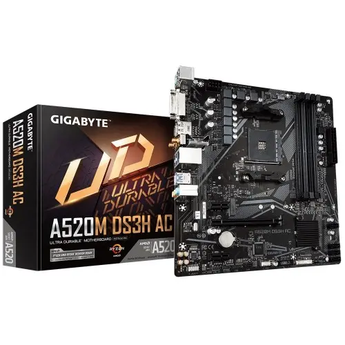 [0006979] GIGABYTE A520M DS3H AC Ultra Durable AM4 Micro-ATX Motherboard