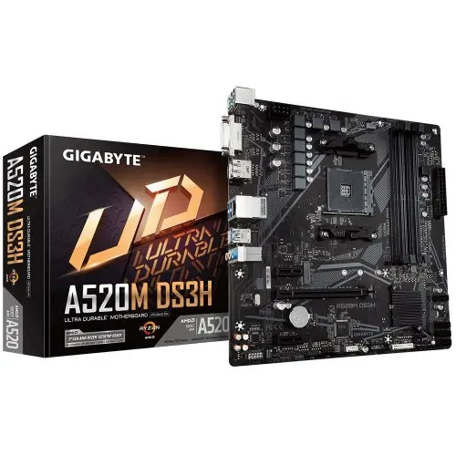 [0006987] GIGABYTE A520M DS3H Micro-ATX AMD AM4 Motherboard