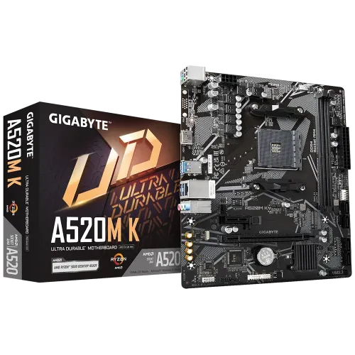 [0006999] GIGABYTE A520M K AM4 Micro ATX Motherboard
