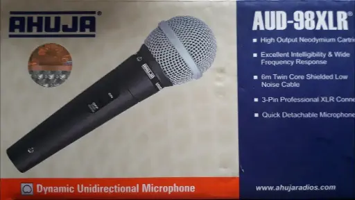 [00850] Ahuja AUD-98XLR Unidirectional Dynamic Wired Blue Microphone 