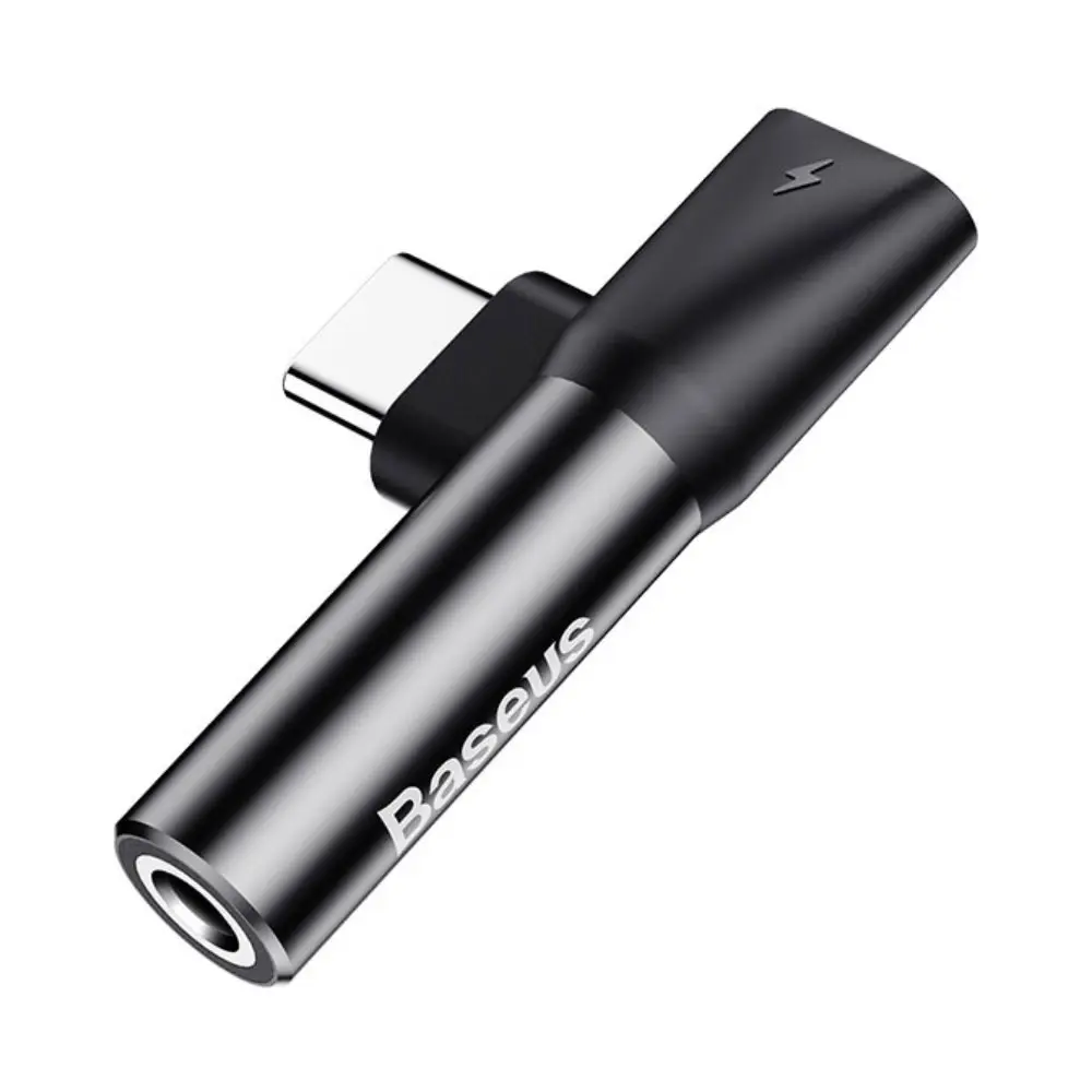 Baseus L41 Type -C to C and 3.5MM Jack Audio Female Converter Mini Adapter - Black