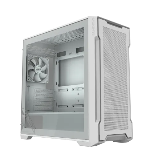 GIGABYTE C102 Glass Ice Mid Tower White Micro ATX Gaming Desktop Casing